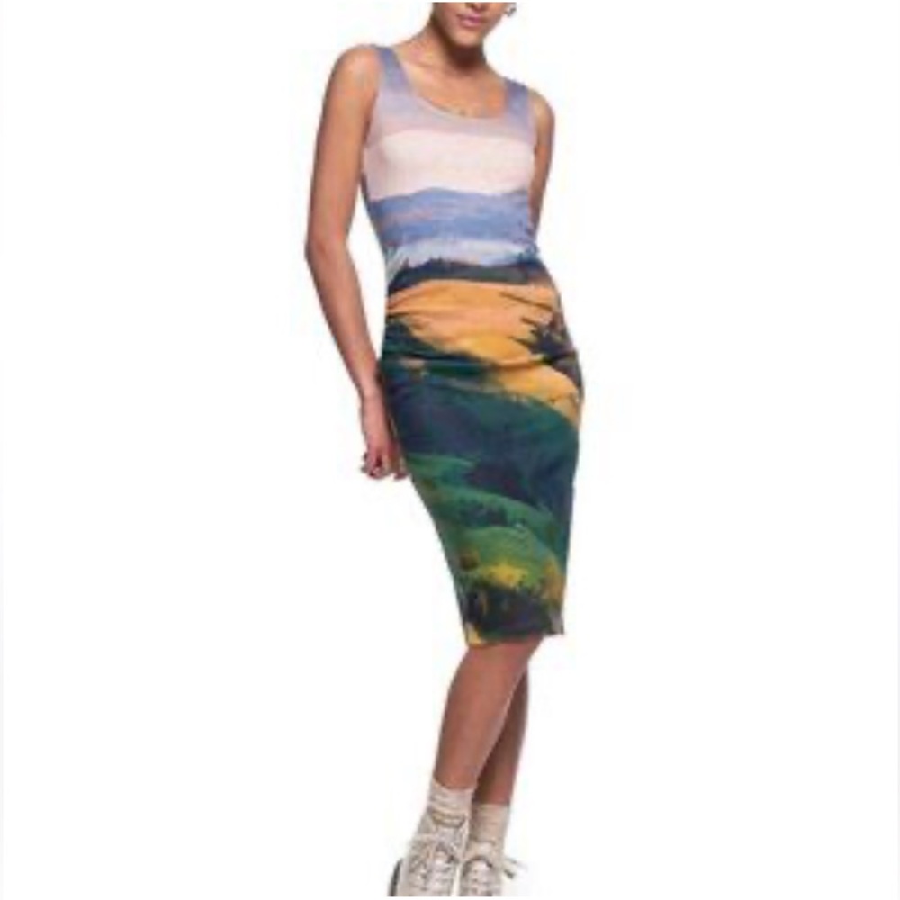 Elegant Landscape Midi Dress